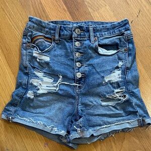 American Eagle Outfitters Distressed Blue Jean Shorts